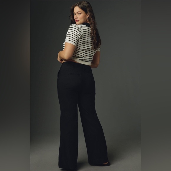 The Naomi Wide-Leg Flare Pants by Maeve in Black - Size 6 - Picture 3 of 8